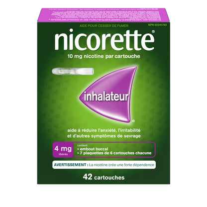 Nicorette 4mg Nicotine Inhaler – Clinically Proven Quit Smoking Aid with Hand-to-Mouth Action, Helps Reduce Cravings & Withdrawal, NRT for Adults Quitting Cigarettes, 42 Cartridges 🍁 All In One Marketplace Canada