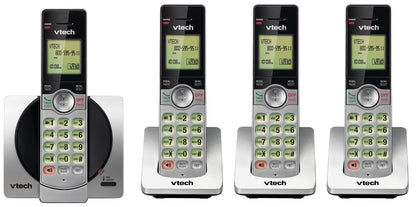 VTech DECT 6.0 Four Handset Cordless Phones with Caller ID, Backlit Keypads and Screens, Full Duplex Handset Speakerphones, Call Block, (Non ITAD Version) Silver/Black - CS6919-4 🍁 All In One Marketplace Canada