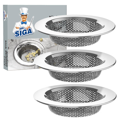 MR.SIGA Kitchen Sink Strainer, Stainless Steel Sink Drain Strainer, Dishwasher Safe, Outer Diameter4.4 inch/11.2cm, Inner Diameter 3 inch/7.6cm, Pack of 3 🍁 All In One Marketplace Canada
