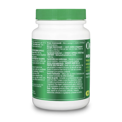 Organika MSM - Joint Support and Inflammation Relief Supplement | Supports Healthier Joints, Bones and Cartilage | Stronger Hair, Skin and Nails | Potent Antioxidant | 1,000mg of MSM - 90 vcaps 🍁 All In One Marketplace Canada