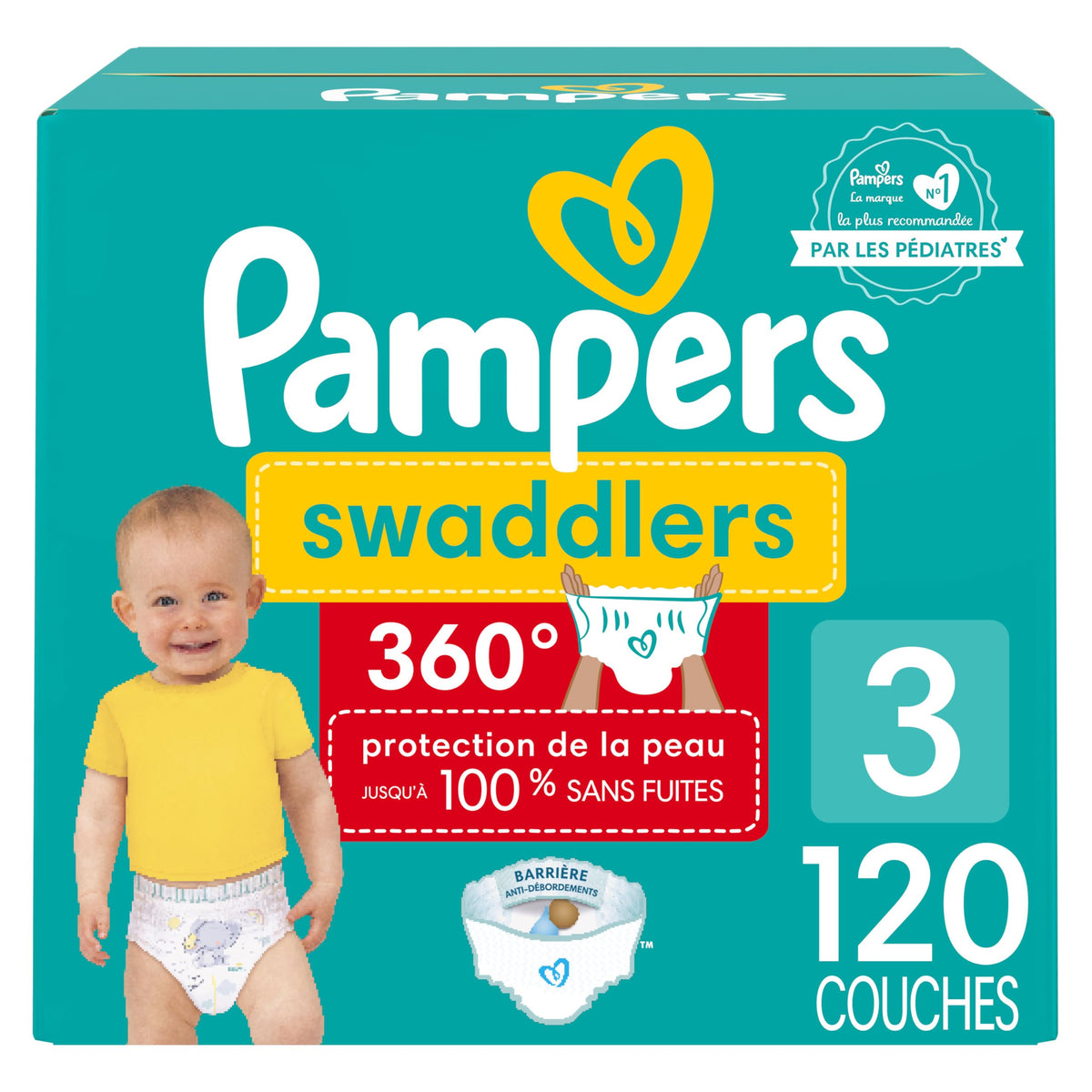 Pampers Swaddlers 360 Pull-On Diapers, Size 3, 120 Count for up to 100% Leakproof Skin Protection and Easy Changes 🍁 All In One Marketplace Canada
