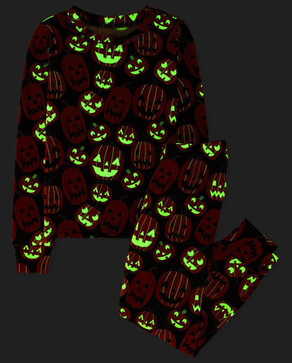 The Children's Place Kids' Family Matching, Halloween Pajama Sets, Cotton, Pumpkin Allover, 14