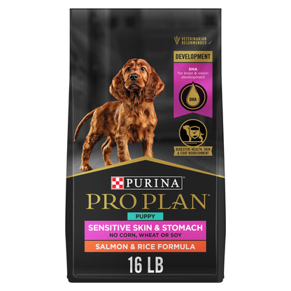 Purina Pro Plan Dry Puppy Food, Development Sensitive Skin & Stomach Salmon & Rice - 7.26 kg Bag (1 Pack) 🍁 All In One Marketplace Canada