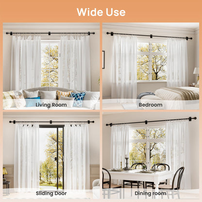 upsimples No Drill Curtain Rods for Window 48 to 84 Inches, 5/8 Inch Diameter Renter Friendly Drapery Rod with Adhesive Brackets without Drilling, Adjustable from 27 to 90 Inches, Black 🍁 All In One Marketplace Canada
