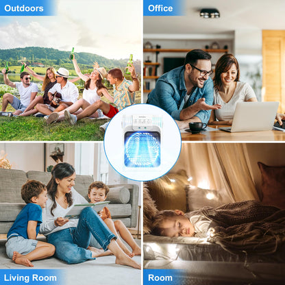 Portable Air Conditioners, 4 in 1 1200ML Personal Air Conditioner, Evaporative Air Cooler Fan with Remote, 7 RGB Light Modes, 3 Speeds & 2-8H Timer for Bedroom,Car,Nightstand, Office, Dorm, RV 🍁 All In One Marketplace Canada