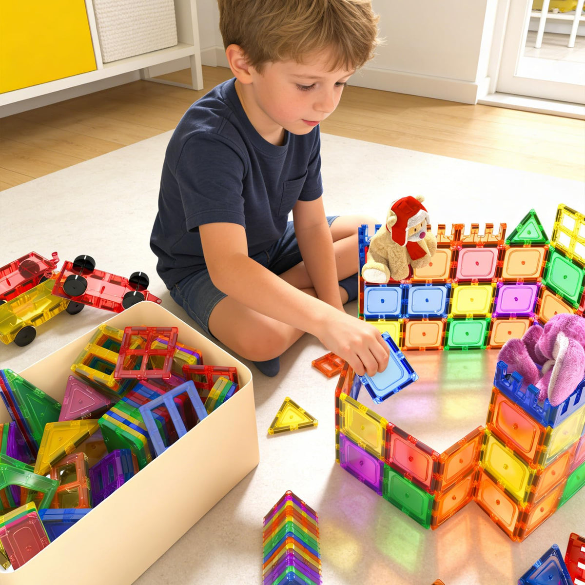 Magnetic Tiles Kids Toys STEM Magnet Toy for Toddler Magnetic Blocks Building Preschool Learning Sensory Montessori Toys for 3+ Year Old Boys and Girls, Safe Creativity Toddler Kids Toy 40PCS 🍁 All In One Marketplace Canada