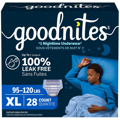 Goodnites Boys Bedwetting Night Time Underwear, Goodnites, Size Extra Large, 28 Ct (95-140+ lb.) 🍁 All In One Marketplace Canada
