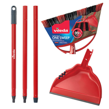 Vileda One Sweep Broom with Step-On Dustpan | Catches Over 99% of Dust & Dirt | Indoor Broom 🍁 All In One Marketplace Canada