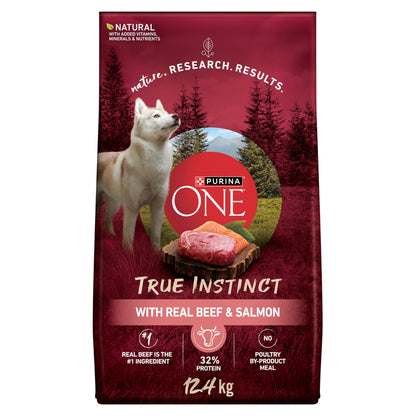 Purina ONE True Instinct High Protein Dry Dog Food, Beef & Salmon - 12.4 kg Bag (1 Pack) 🍁 All In One Marketplace Canada