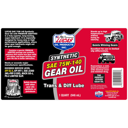 Lucas Oil 10121 SAE 75W-140 Synthetic Transmission and Differential Lube - 1 Quart 🍁 All In One Marketplace Canada