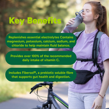 Organika Canadian-Made Electrolytes Powder with Vitamin C & Prebiotic Fibre - Sugar-Free Hydration Drink Mix - Classic Lemonade - 350 g - 100 servings 🍁 All In One Marketplace Canada