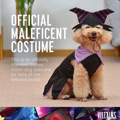 Disney for Pets Halloween Disney Villains Maleficent Costume - X-Large -| Disney Villains Halloween Costumes for Dogs, Officially Licensed Disney Dog Halloween Costume, Purple (FF22963)
