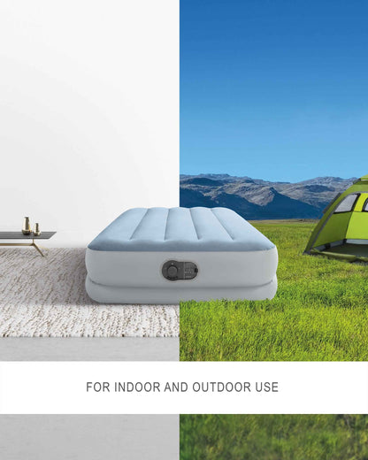 INTEX 64157E Dura-Beam Plus Mid-Rise Air Mattress: Fiber-Tech – Twin Size – Built-in USB Electric Pump – 14in Bed Height – 300lb Weight Capacity 🍁 All In One Marketplace Canada