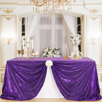 Glitter Table Cloths for Parties Sequin Tablecloths Sparkle Tablecloth for Rectangle Tables 90x132 inch Bridal Shower Tablecloth Glamorous Halloween Wedding Decoration