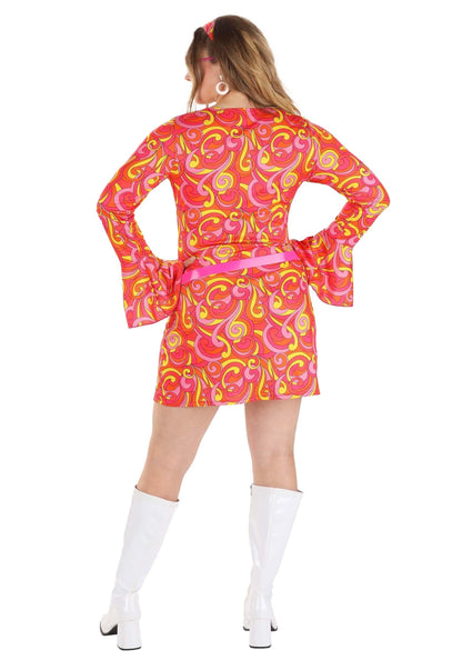 DreamGirl Adult Womens 70s Disco Costume, Groovy Go Go Dancer Outfit, Womens Go Gorgeous Halloween Costume Small