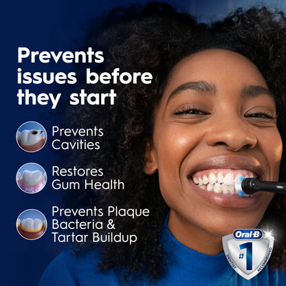 Oral-B iO Deep Clean + Protect Rechargeable Electric Toothbrush, Black with Visible Pressure Sensor, 5 Cleaning Settings, 2 Min Timer, a iO Series 7 Toothbrush, 2 Replacement Brush Heads, and Charging Travel Case 🍁 All In One Marketplace Canada