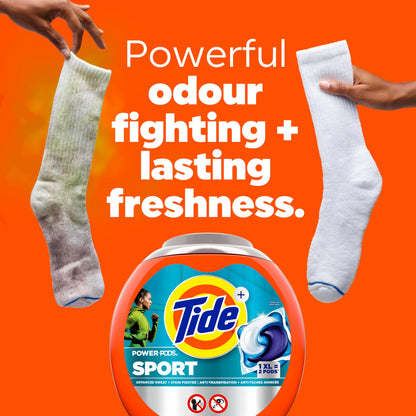 Tide Power Pods Laundry Detergent Pacs with Febreze Sport, Febreze Freshness with Sport Odor Defense, 2.06 kg, 45 Count 🍁 All In One Marketplace Canada