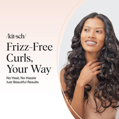 Kitsch Satin Heatless Curlers Set – Heatless Curls Overnight w/ 34" Hair Waver & 2 Satin Hair Scrunchies, Comfortable Hair Curlers to Sleep In for Frizz-Free, No Heat Damage Styling - Sunset Tie Dye 🍁 All In One Marketplace Canada