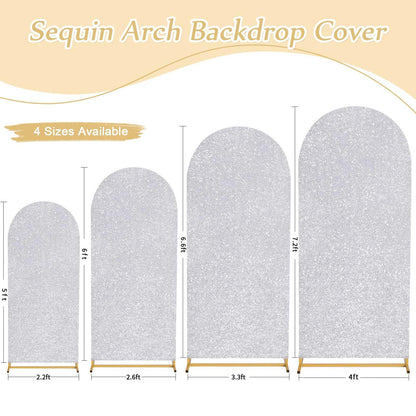 Arch Cover Sequin Arch Backdrop Covers Spandex Fitted Fabric Covers for Party Halloween Birthday Ceremony Decoration