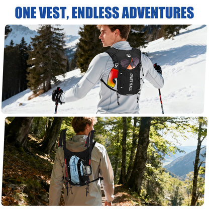 ONETOALL Running Vest for Women & Men, Hydration Backpack 6L - 1x 500ml Flask Included, 16 Reflective Points, Emergency Whistle, Lightweight Breathable for Trail Running, Hiking (Black) 🍁 All In One Marketplace Canada