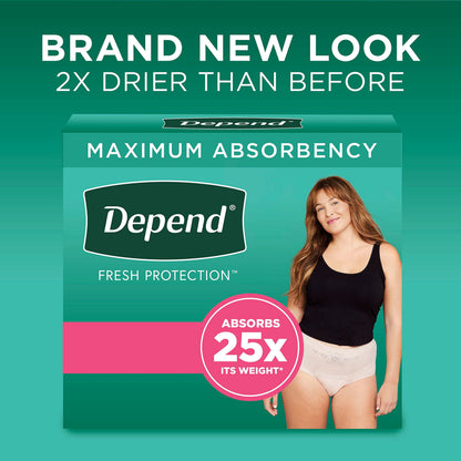 Depend Fresh Protection Adult Incontinence Underwear for Women (Formerly Depend Fit-Flex), Disposable, Maximum, Medium, Blush, 42 Count 🍁 All In One Marketplace Canada