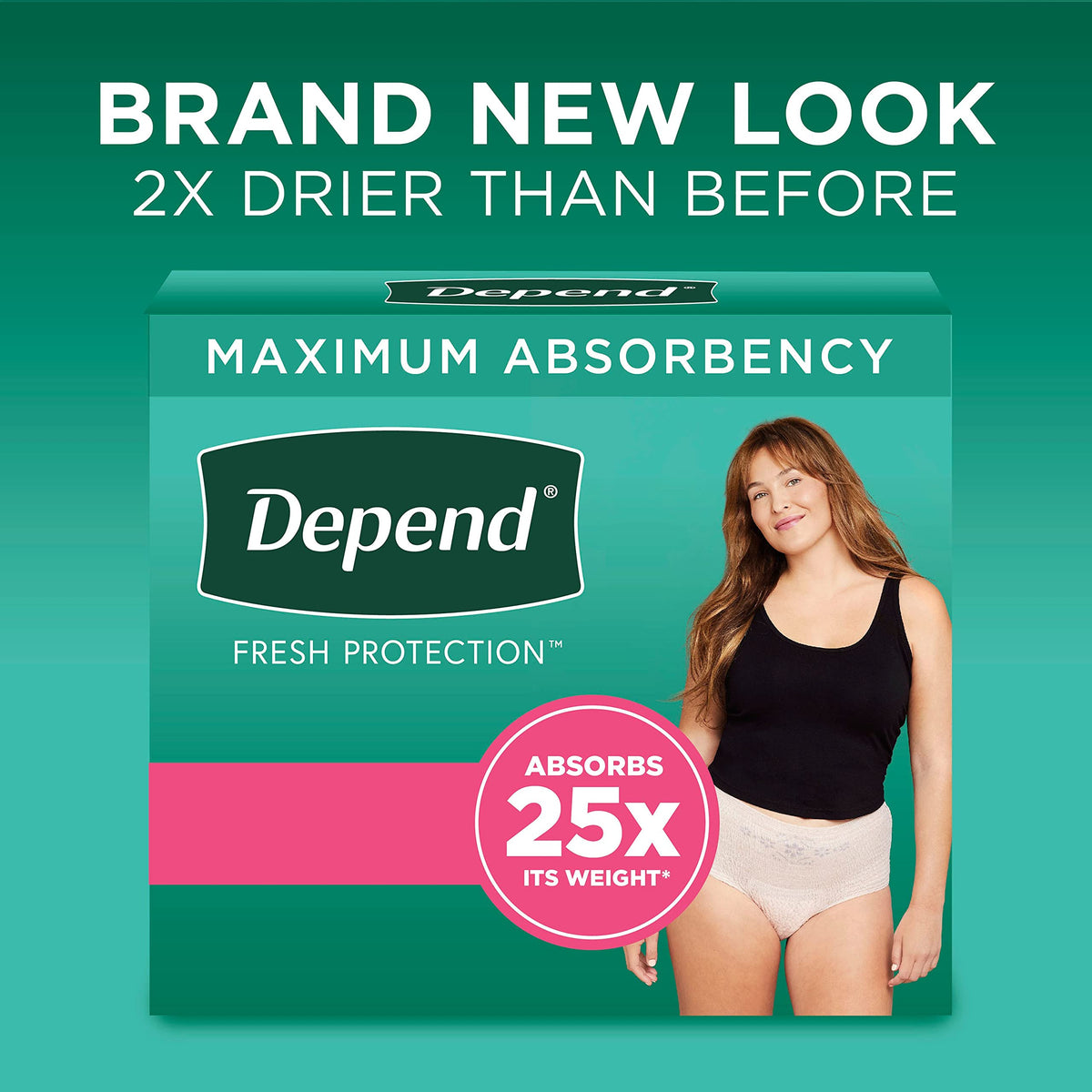 Depend FIT-FLEX Adult Incontinence Underwear for Women, Maximum Absorbency, XXL, Blush, 22 Count 🍁 All In One Marketplace Canada