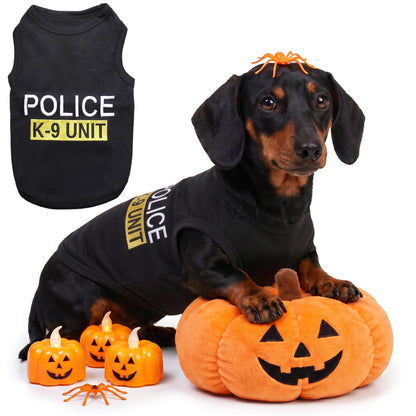 Parisian Pet Police K9 Dog Costume - Dog K9 Halloween Shirt - Pet Police Costume - Dogs Costumes for Halloween - Dogs Apparel & Accessories - Sleeved Pet Outfit - XL
