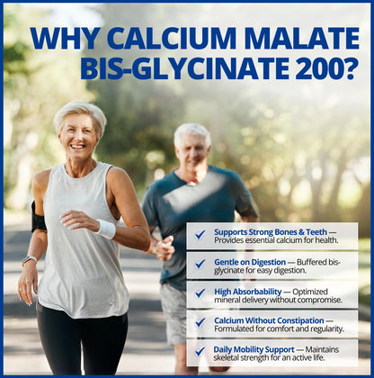 CanPrev Calcium Malate Bis-Glycinate Supplement, 120 Capsules 120-Day Supply - Therapeutic 200mg Elemental - Ideal for Healthy Bones, Teeth, Muscle Cramps and Promote Relaxation - Vegan and Non-GMO 🍁 All In One Marketplace Canada