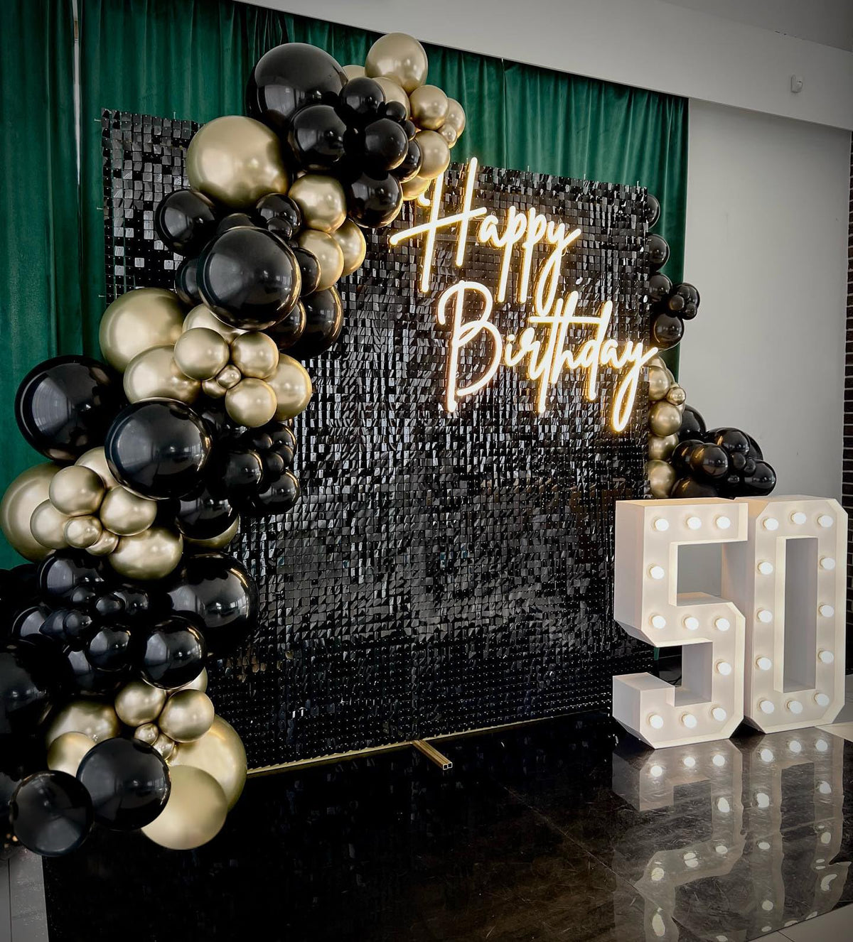 Black Shimmer Wall Backdrop 6FTx4FT Party Photo Backdrop Sequin Wall Backdrop for Anniversary Halloween Engagement Birthday Decorations