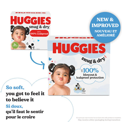 Huggies Size 1 Diapers, Snug & Dry Newborn Diapers, Size 1 (8-14 lbs), 208 Count (4 Packs of 52), Packaging May Vary 🍁 All In One Marketplace Canada