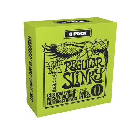 Ernie Ball Regular Slinky Nickel Wound Electric Guitar Strings 4 Pack - 10-46 Gauge (P02421) 🍁 All In One Marketplace Canada