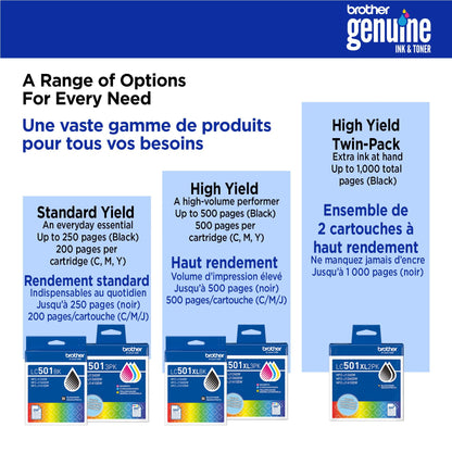 Brother Genuine LC501BKS Standard Yield Black Ink Cartridge for Brother Printer MFC-J1260DW, MFC-J1360DW, MFC-J1410DW 🍁 All In One Marketplace Canada
