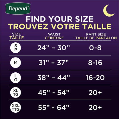 Depend Night Defense Adult Incontinence Underwear for Women, Disposable, Overnight, Extra-Large, Blush, 48 Count 🍁 All In One Marketplace Canada