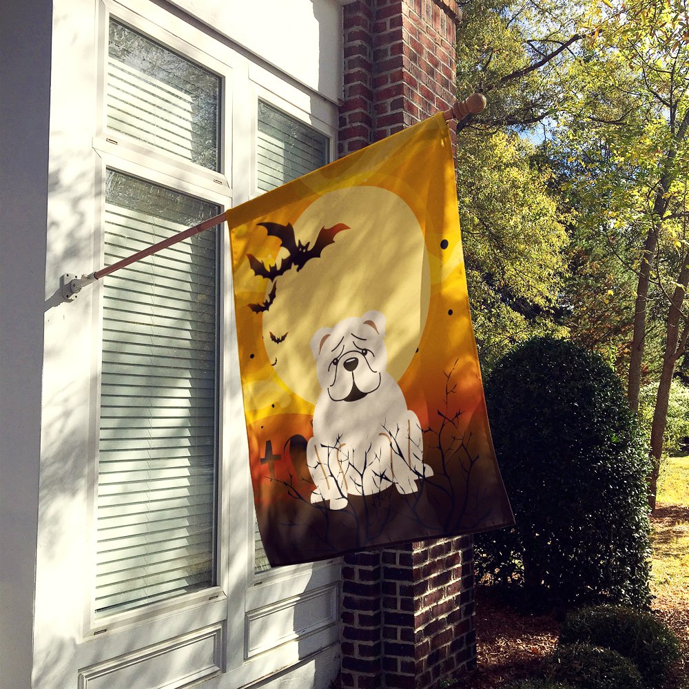 Caroline's Treasures BB4389CHF Halloween English Bulldog White Flag Canvas House Size, Large, Multicolor