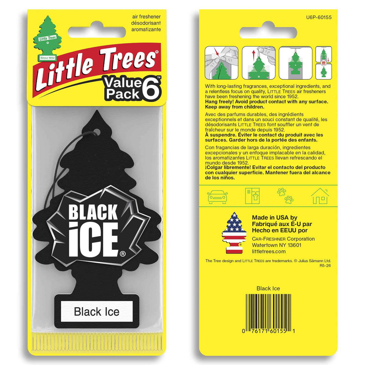 LITTLE Air Fresheners Car Air Freshener. Hanging Tree Provides Long Lasting Scent for Auto or Home. Black Ice, 24 Air Fresheners 🍁 All In One Marketplace Canada