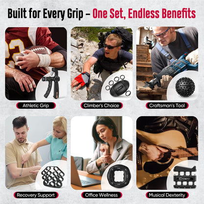 FitBeast Grip Strength Trainer, Hand Gripper Strengthener Kit - 6 Pack with Adjustable Resistance Forearm Strengthener, Forearm Exerciser and Massage Balls for Hand Therapy, Grip Training and Recovery 🍁 All In One Marketplace Canada