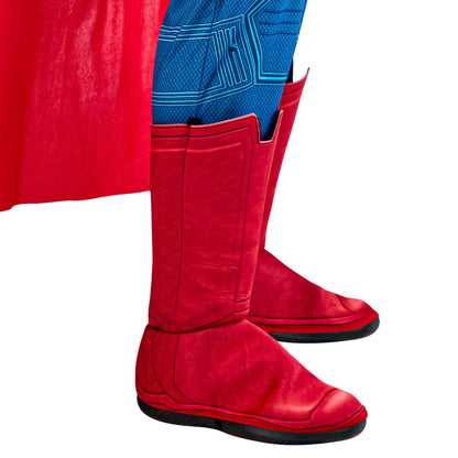 Rubies Men's Superman Deluxe Costume Jumpsuit with Shoe Covers and Cape, for Halloween and Themed Parties, Medium