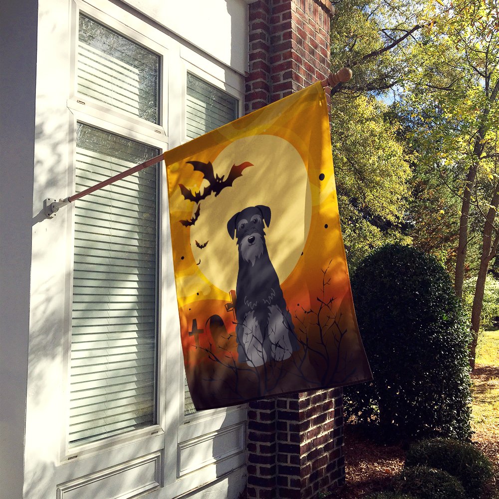 Caroline's Treasures BB4298CHF Halloween Standard Schnauzer Black Flag Canvas House Size, Large, Multicolor