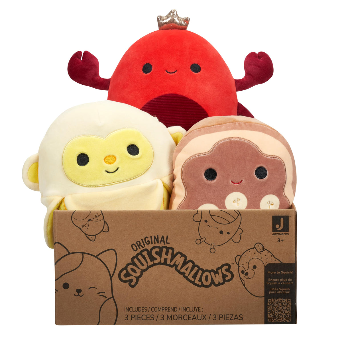 Squishmallows Official Kellytoy 8" Plush Mystery Pack - Styles Will Vary in Surprise Box that Includes Three 8" Plush 🍁 All In One Marketplace Canada
