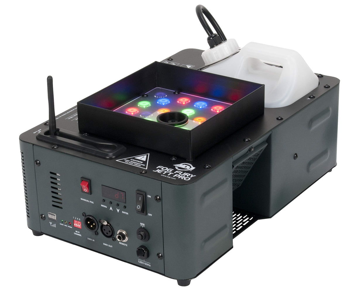 ADJ Fog Fury Jett Pro 1550W Vertical Fog Machine - 28 x 3 Watt LEDs - Black