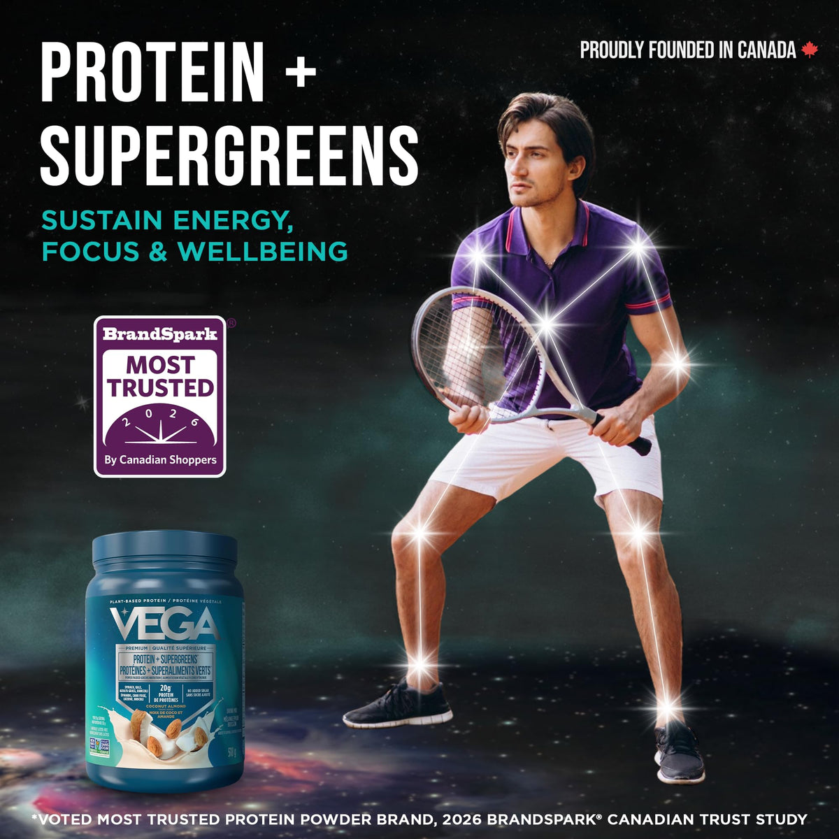 Vega Protein + Supergreens Vegan Plant Based Protein Powder – 20g Organic Pea Protein, Dairy-free, Healthy Breakfast Shake – Coconut Almond, 18 Servings, 518 grams (Pack of 1) 🍁 All In One Marketplace Canada