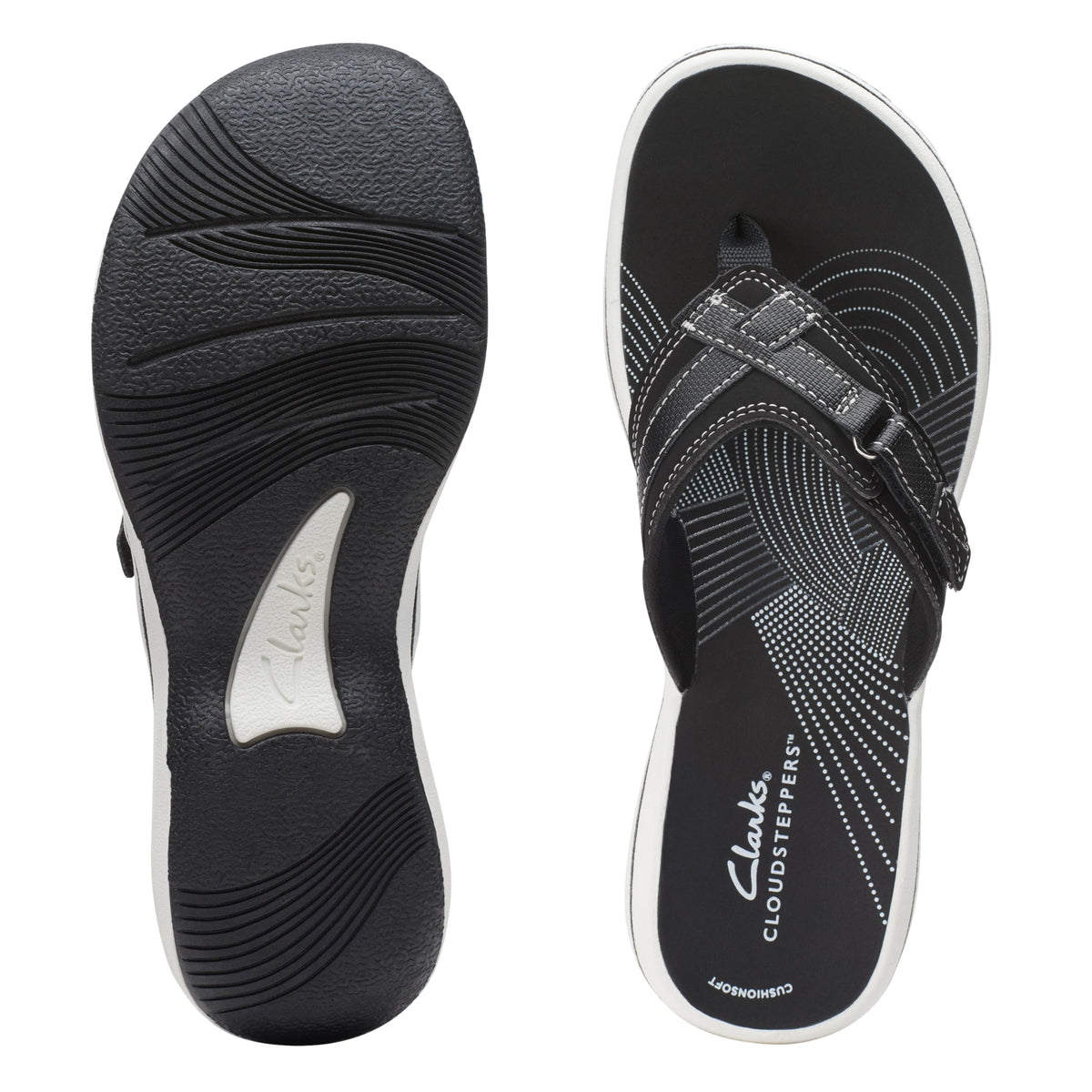 Clarks Cloudsteppers Women's Breeze Sea Flip-Flop, Black Synthetic, 6 Medium US 🍁 All In One Marketplace Canada