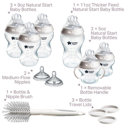 Tommee Tippee Natural Start Baby Bottle Set, Breast-Like Nipples, 0m+ 🍁 All In One Marketplace Canada