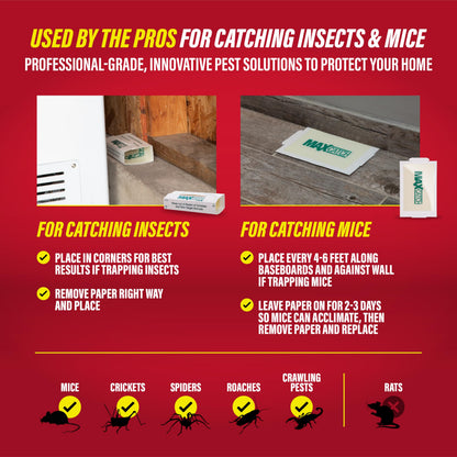 Catchmaster Max-Catch Mouse & Insect Glue Trap 36pk, Mouse Traps Indoor for Home, Sticky Pest Control Adhesive Tray for Catching Bugs, Bulk Classic Glue Boards 🍁 All In One Marketplace Canada