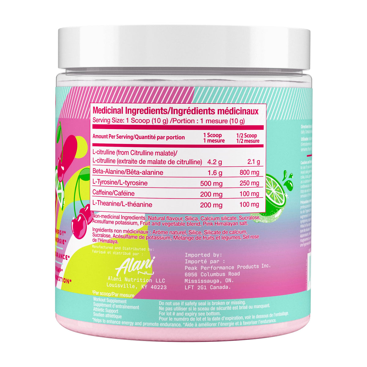 Alani Nu Pre Workout Powder | Amino Energy Boost | Endurance Supplement | Sugar Free | 100mg Caffeine | L-Theanine, Beta-Alanine, Citrulline | 30 Servings (Cherry Twist) 🍁 All In One Marketplace Canada