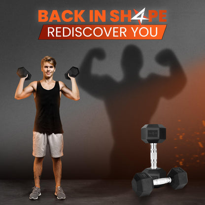 Yes4All Cast Iron - Chrome Grip Hex Dumbbell - 10 lbs - Single 🍁 All In One Marketplace Canada