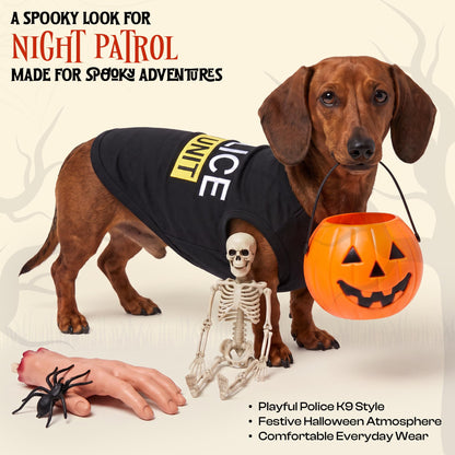 Parisian Pet Police K9 Dog Costume - Dog K9 Halloween Shirt - Pet Police Costume - Dogs Costumes for Halloween - Dogs Apparel & Accessories - Sleeved Pet Outfit - XL