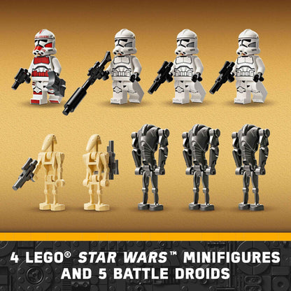 LEGO Star Wars Clone Trooper & Battle Droid Battle Pack Set for Kids, Buildable Toy Speeder Bike Vehicle, Tri-Droid and Defensive Post, Collectible, Gift for Boys and Girls Aged 7 and Up, 75372 🍁 All In One Marketplace Canada