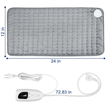 24"x12" Heating Pad, Electric Heating Pad for Dry & Moist Heat, Electric Heat Pad with Multiple Temp & Timer Settings, Auto Off, Silver Gray 🍁 All In One Marketplace Canada