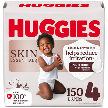 Huggies Size 4 Diapers, Skin Essentials Baby Diapers, Size 4 (22-37 lbs), 150 Count, Packaging May Vary 🍁 All In One Marketplace Canada